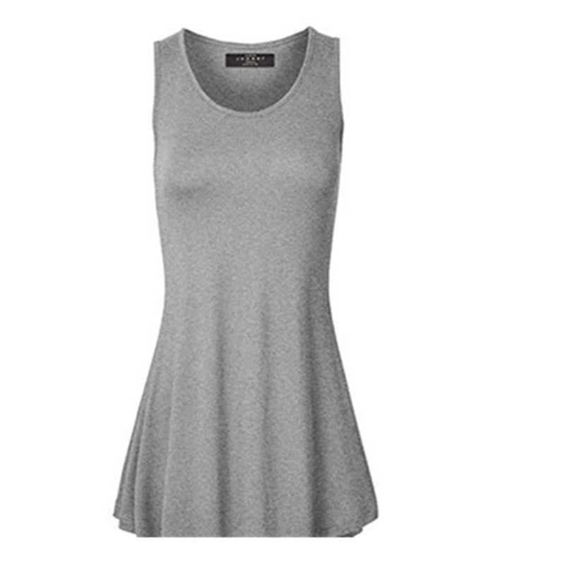 Sleeveless Knee Length Dress in Grey